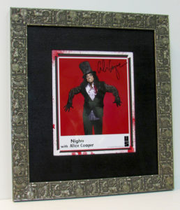 Alice Cooper custom framed at The Frame & I in Prescott