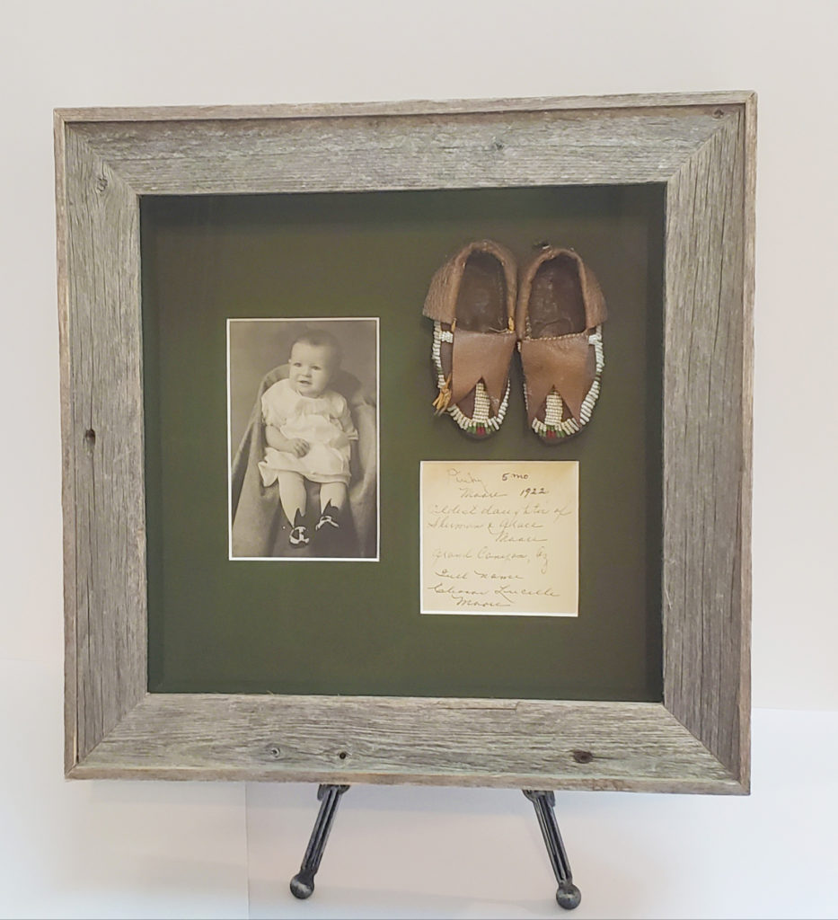 shadowbox frame for baby shoes